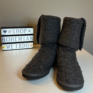 UGG Lattice Cardy Sheepskin Knit Boots
